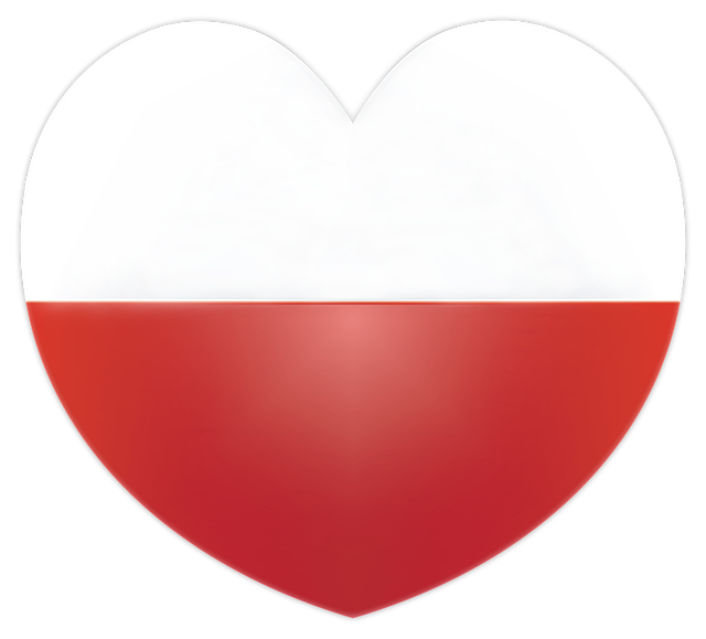 Serduszko z motywem biało-czerwonej flagi Polski