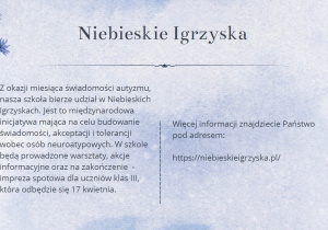 Kwiecień - miesiącem akceptacji AUTYZMU.